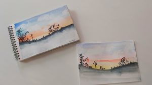 coucher de soleil aquarelle