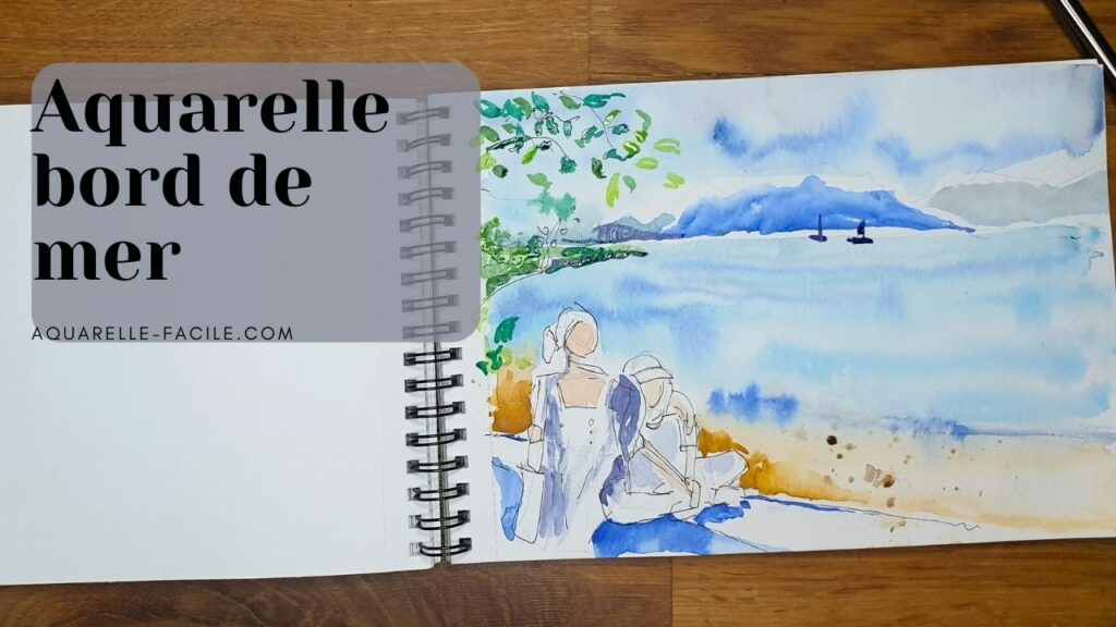 aquarelle facile bord de mer