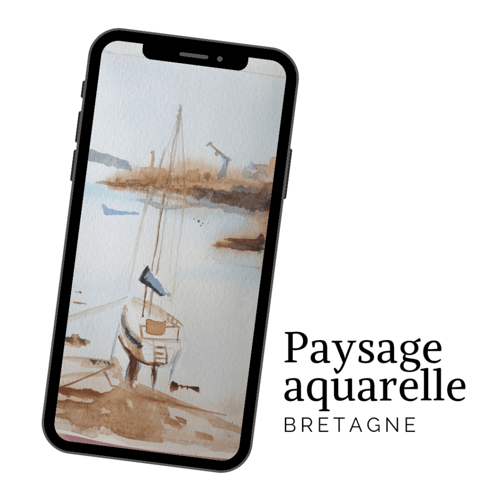 aquarelle paysage bretagne