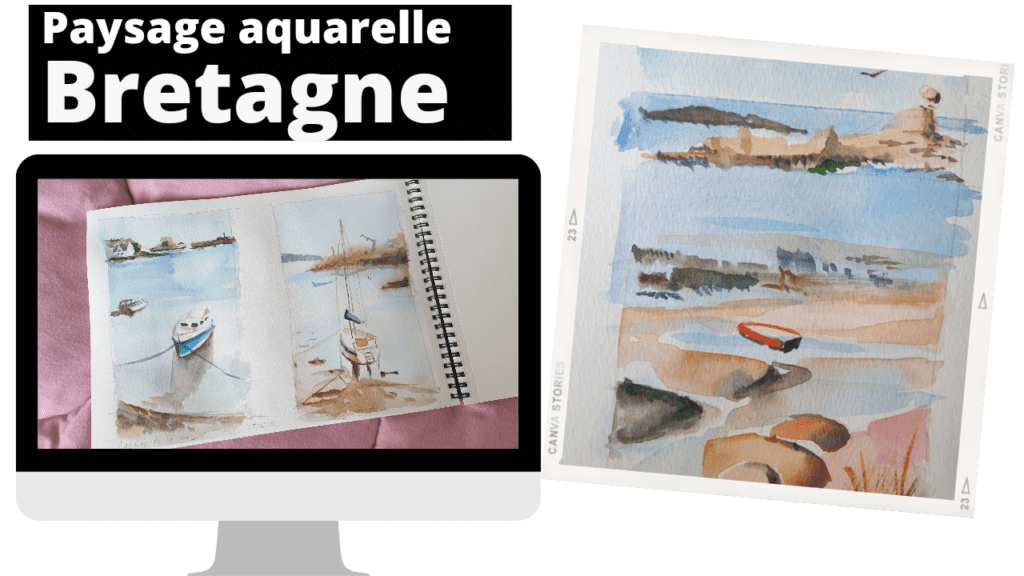 aquarelle paysage bretagne carnet de voyage