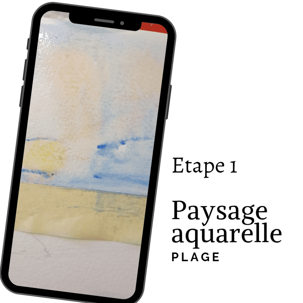 Aquarelle plage étape 1