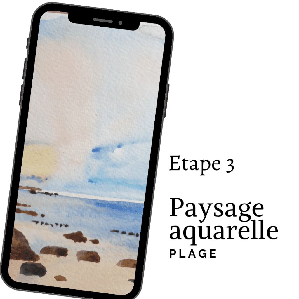 Aquarelle plage facile