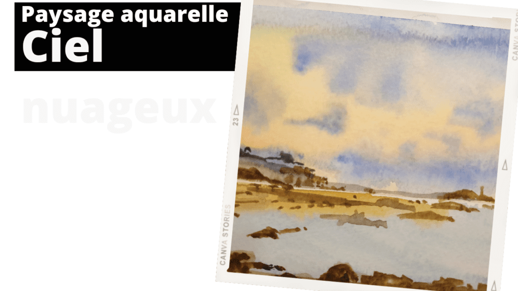 Aquarelle facile ciel nuageux