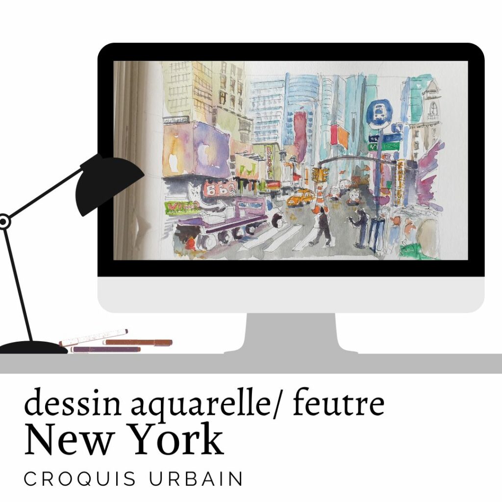 New York aquarelle