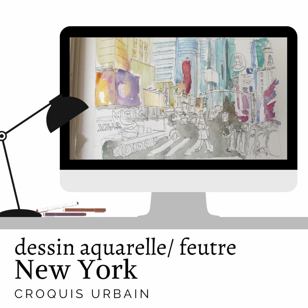 New York aquarelle