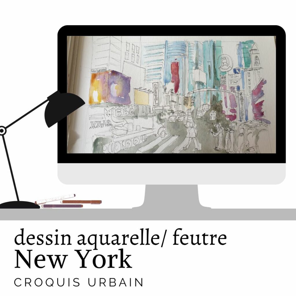 New York aquarelle