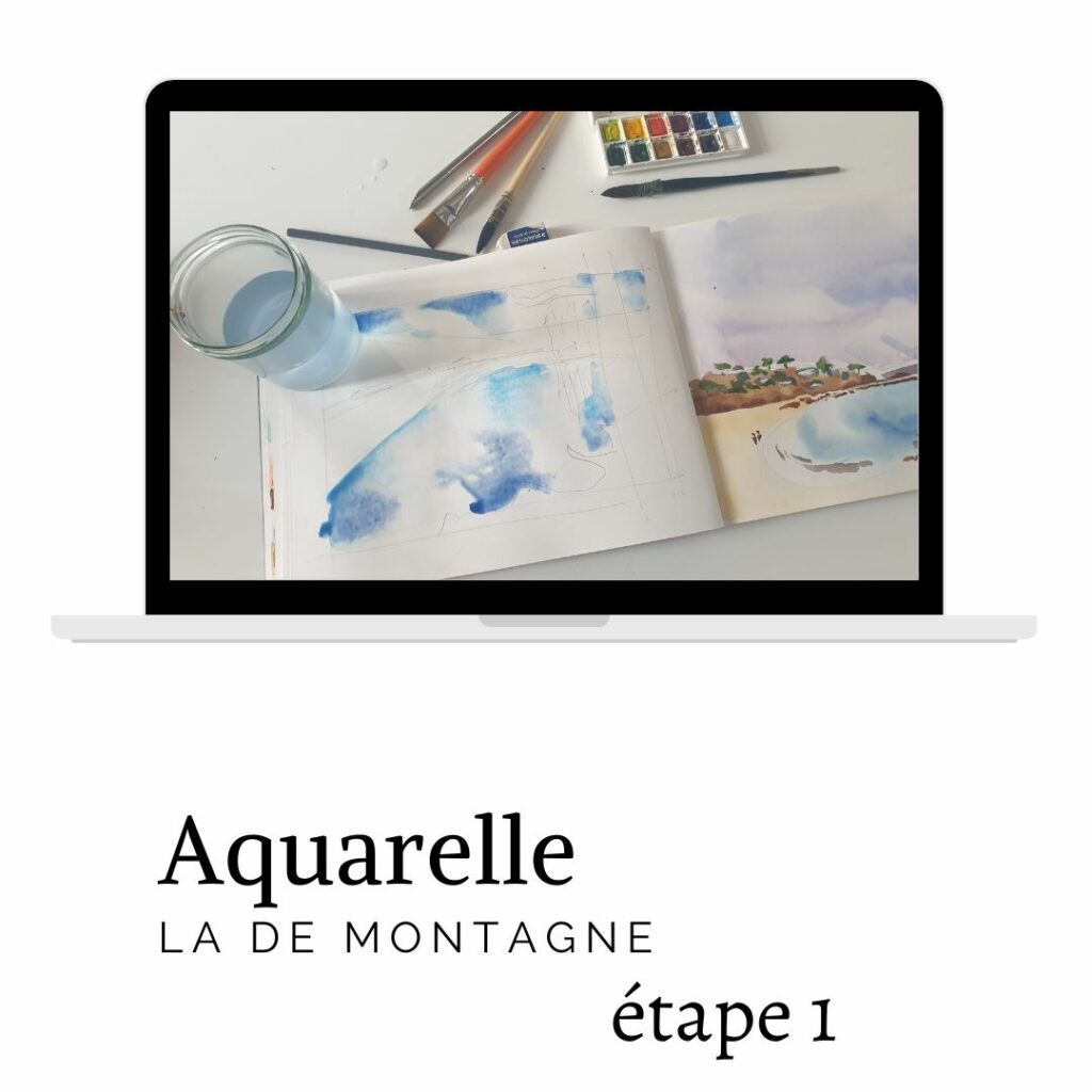 aquarelle lac de montagne