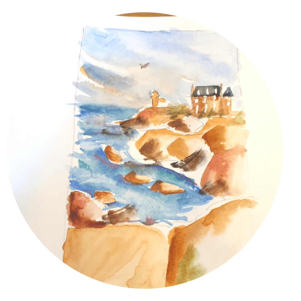 aquarelle paysage breton