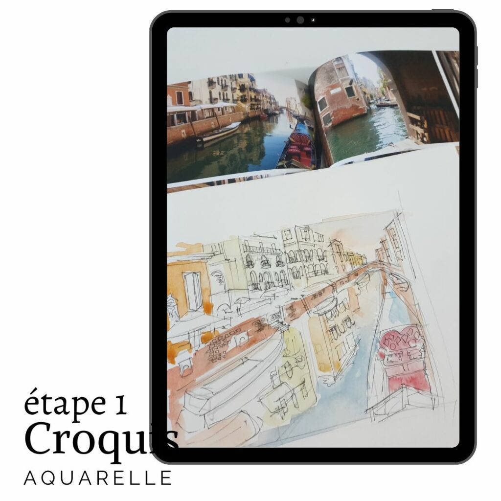 croquis aquarelle