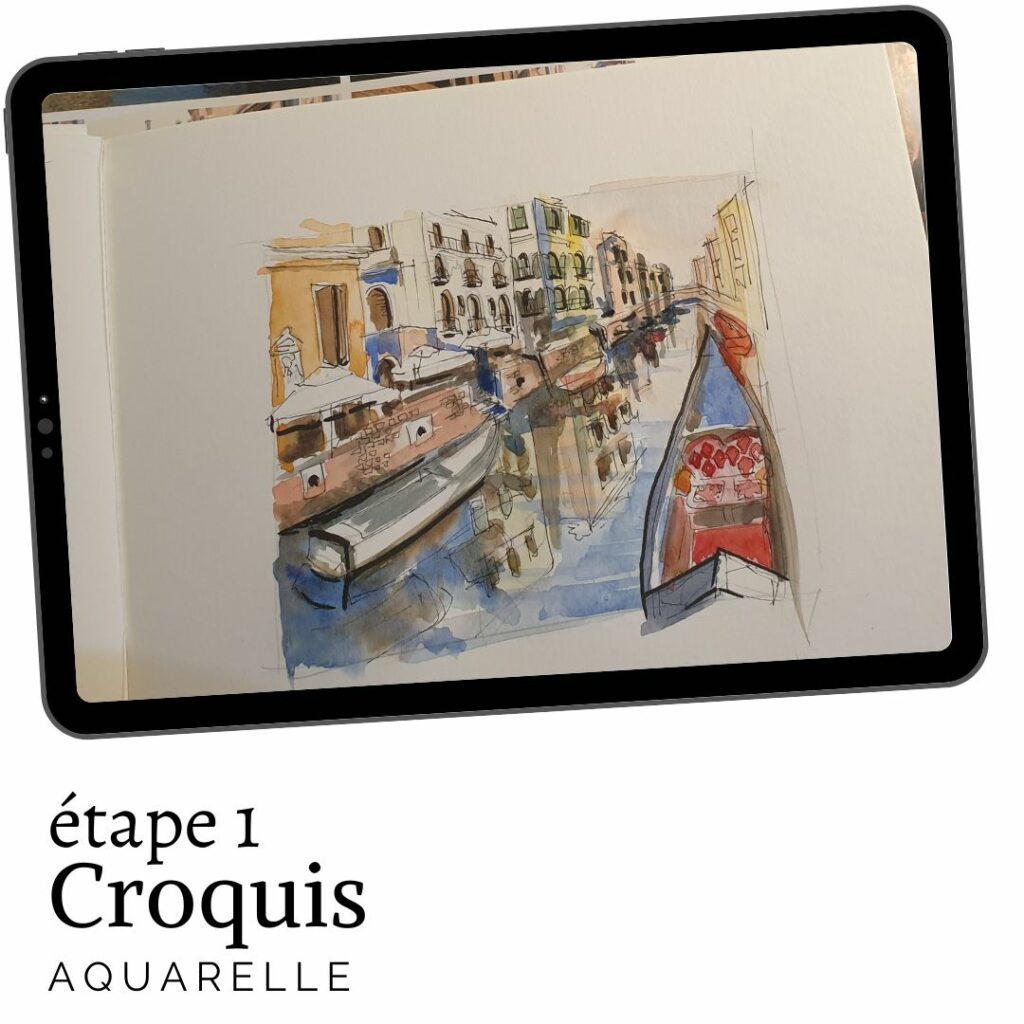 croquis aquarelle