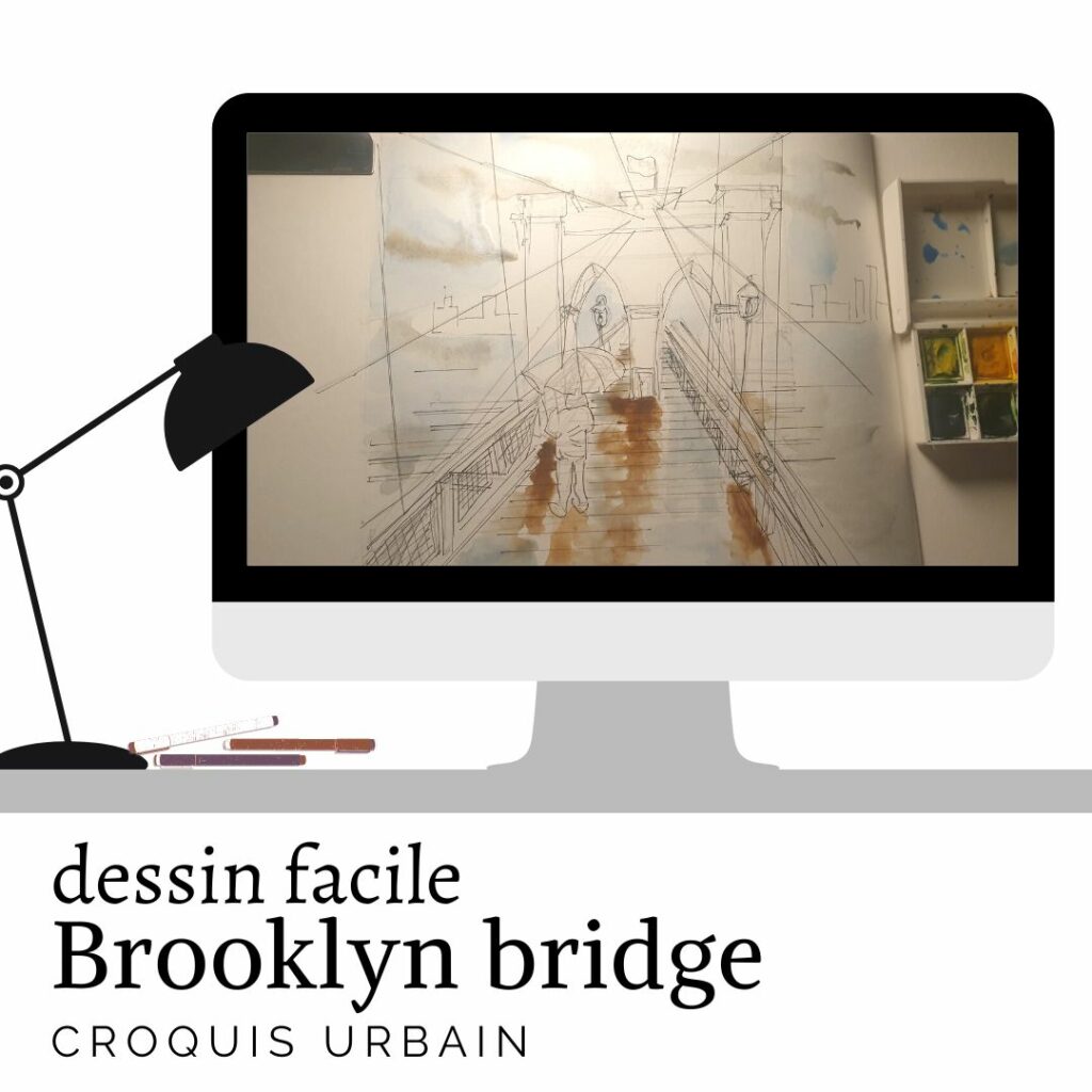 dessin Brooklyn bridge