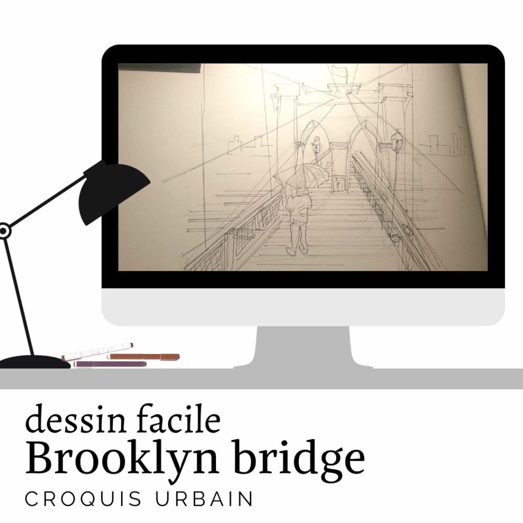 dessin brooklyn bridge