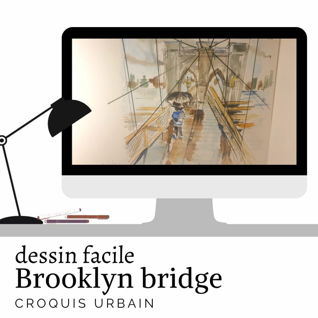 dessin brooklyn bridge