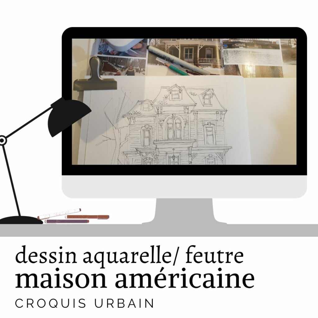 dessin maison americaine victorienne