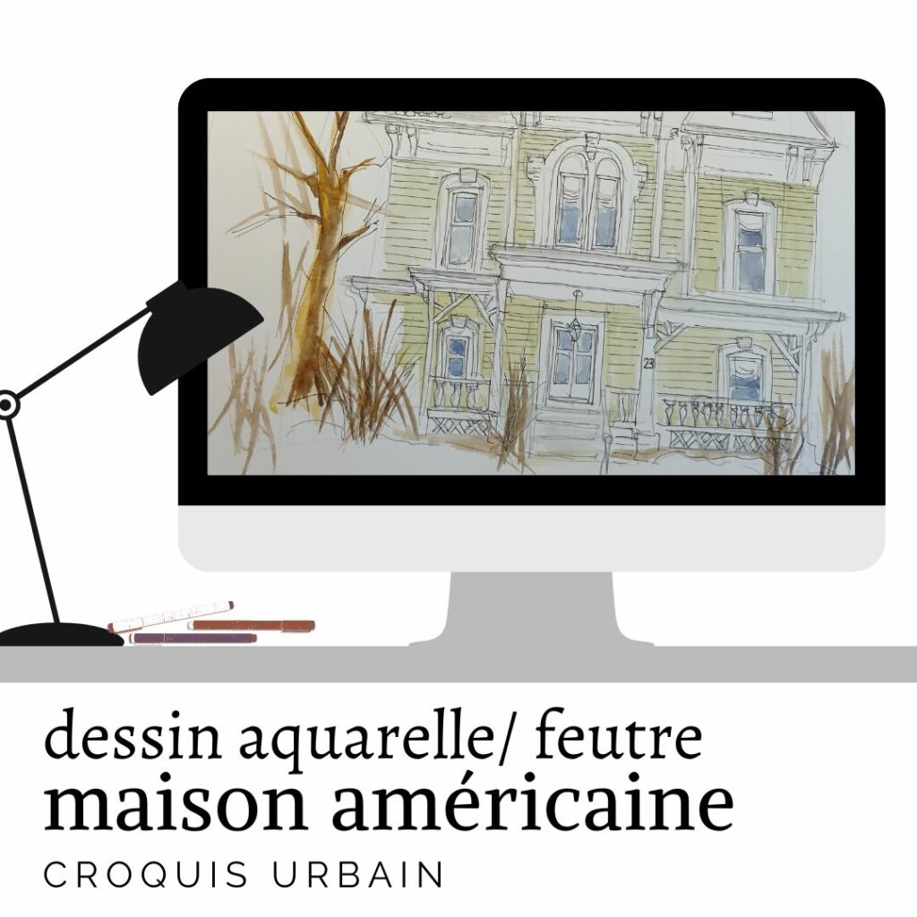 dessin maison americaine victorienne