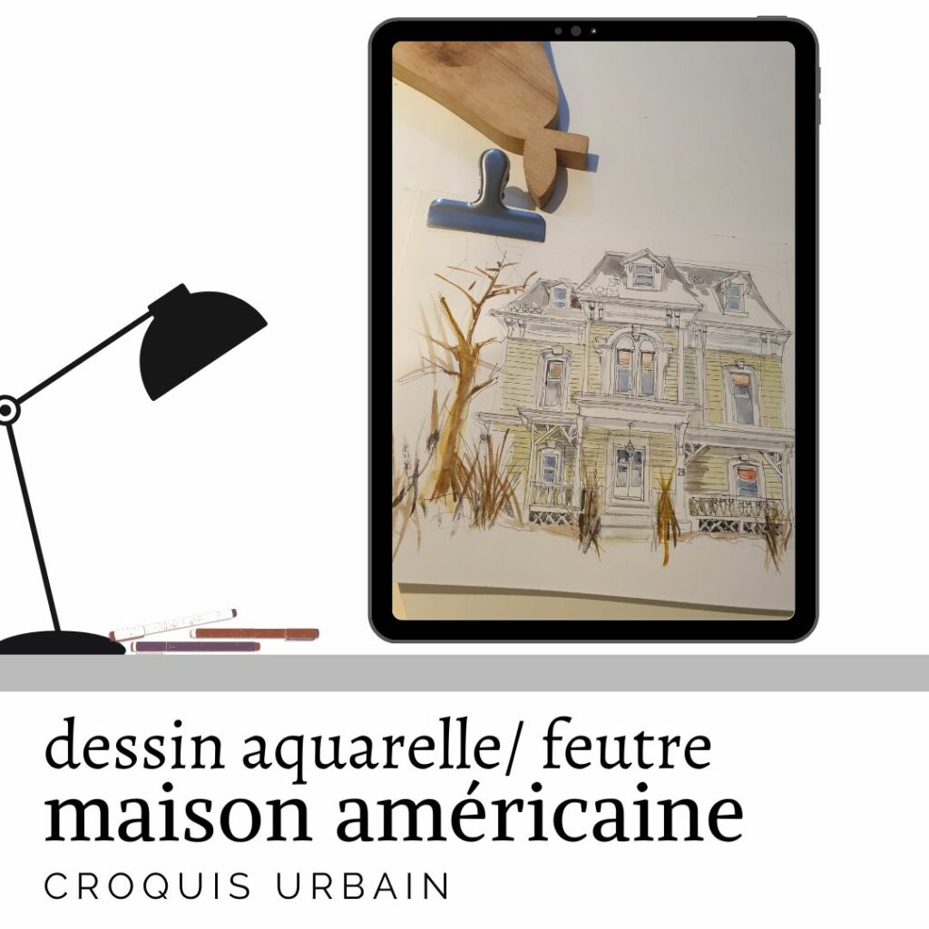 dessin maison americaine victorienne