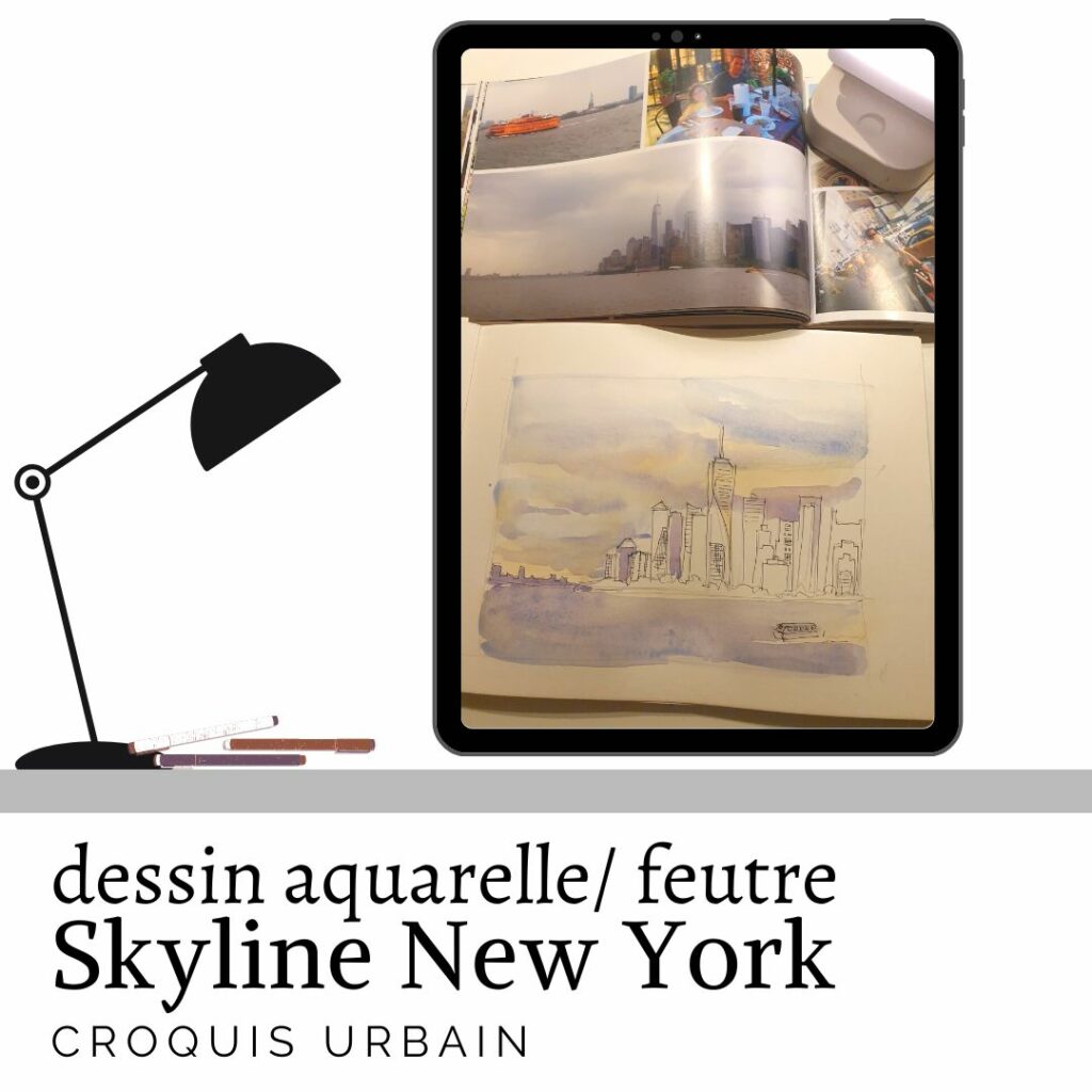 skyline New York dessin facile