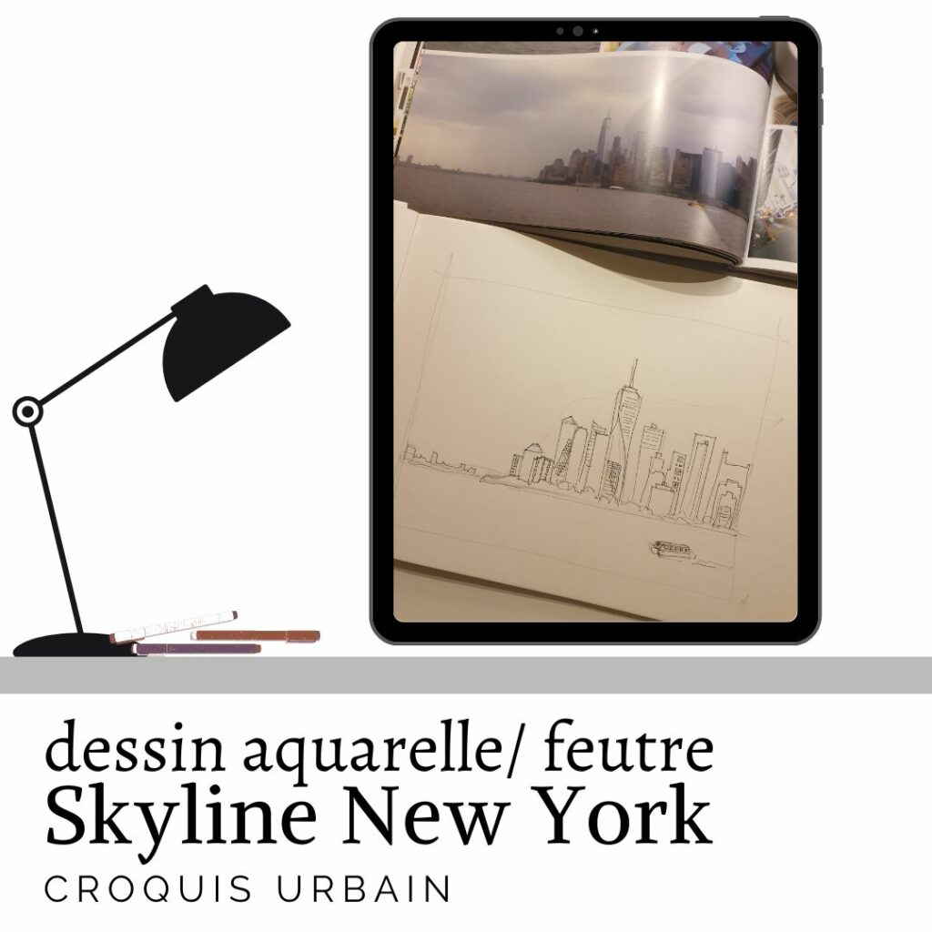 skyline New York dessin facile