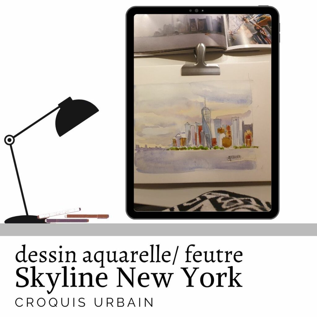 skyline New York dessin facile