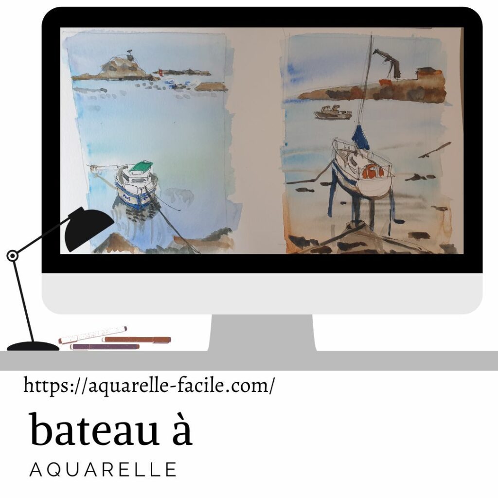 aquarelle bateau