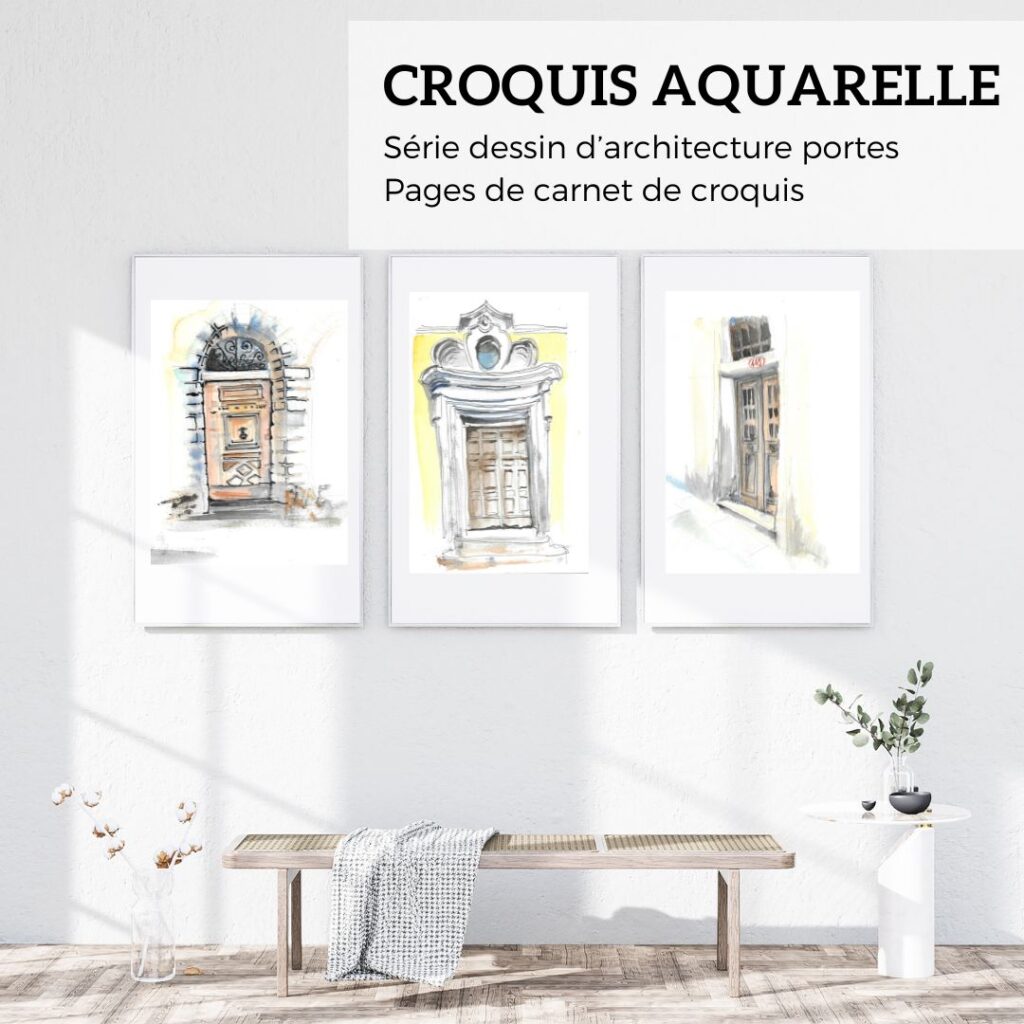 roquis aquarelle de portes