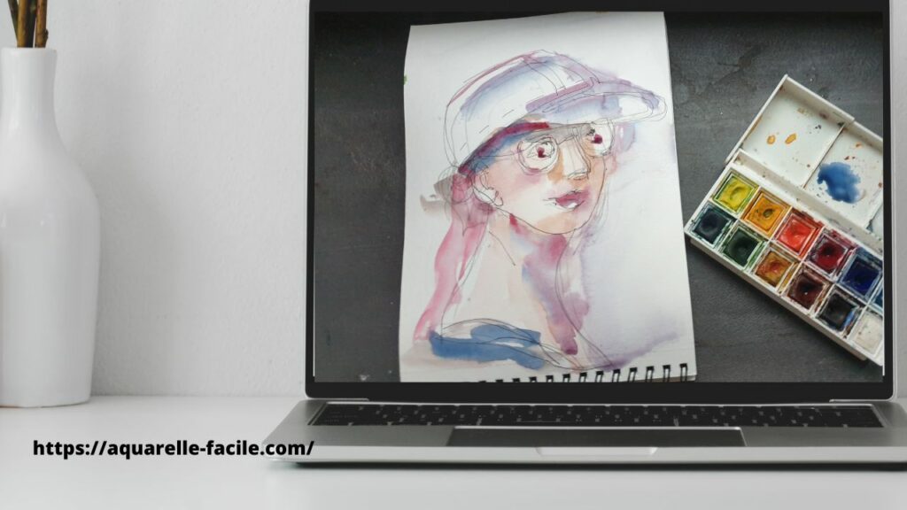 visage aquarelle moderne