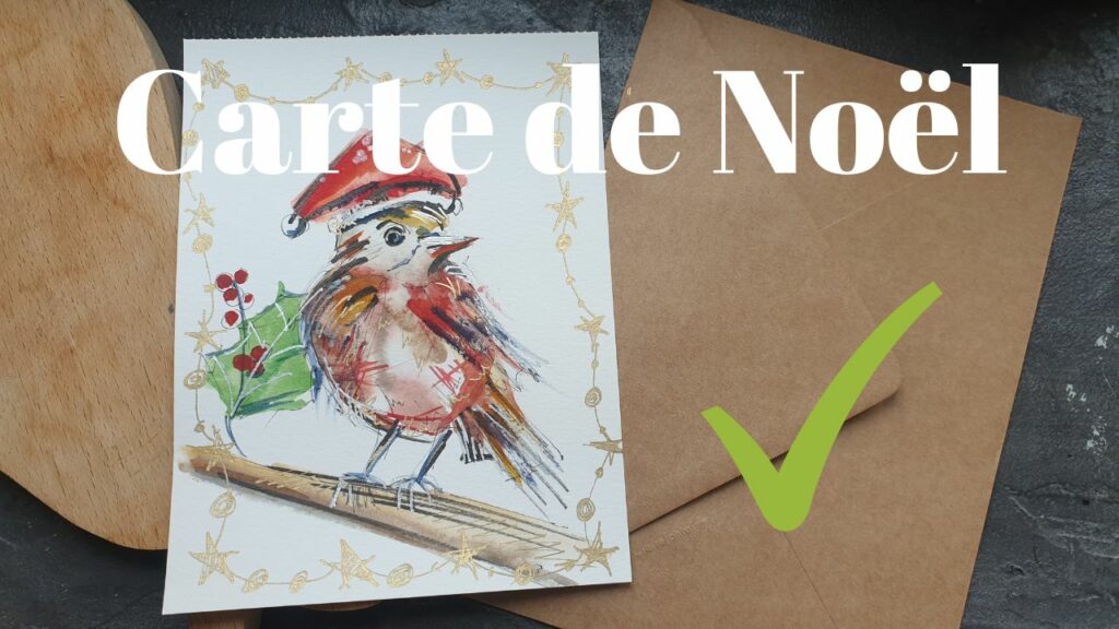 carte de noel aquarelle