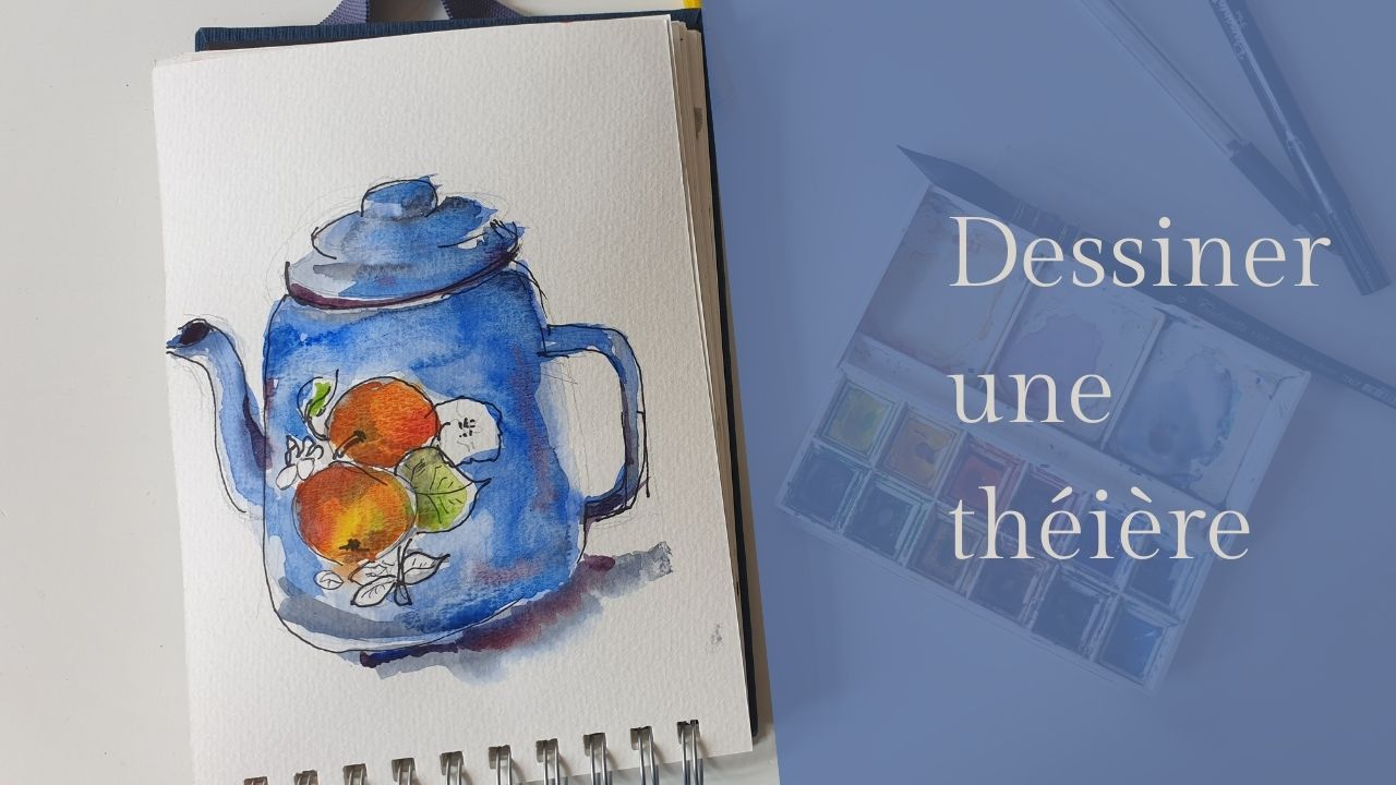 aquarelle facile dessiner une theiere