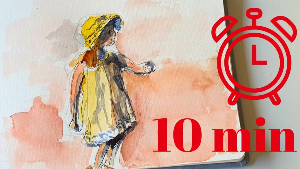 Une fille avec un chapeau : peindre des personnage à l’aquarelle 