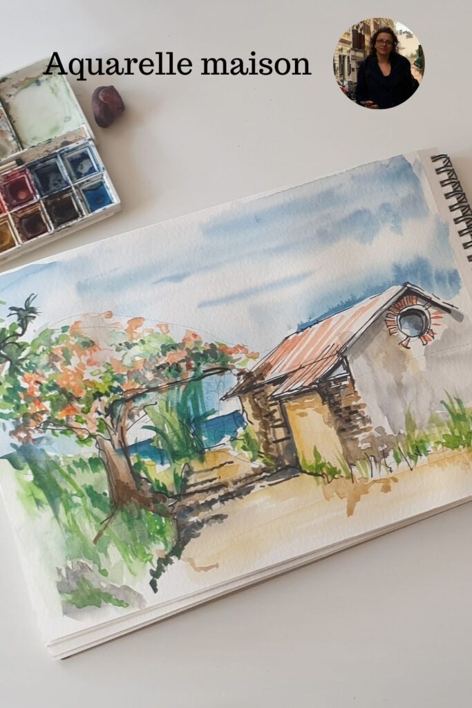 aquarelle maison