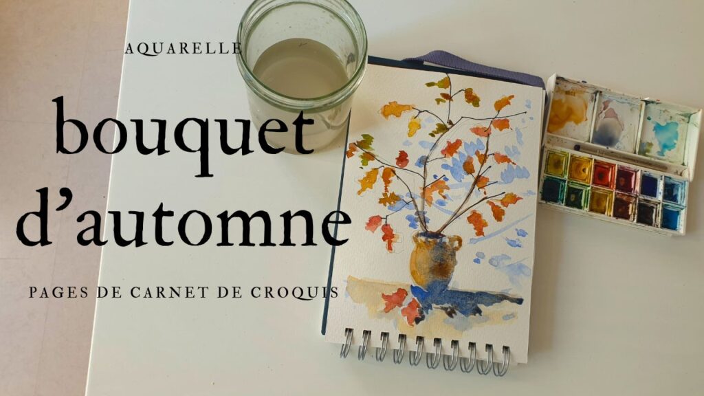 Aquarelle facile: un bouquet de feuilles d’automne