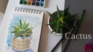 aquarelle facile cactus
