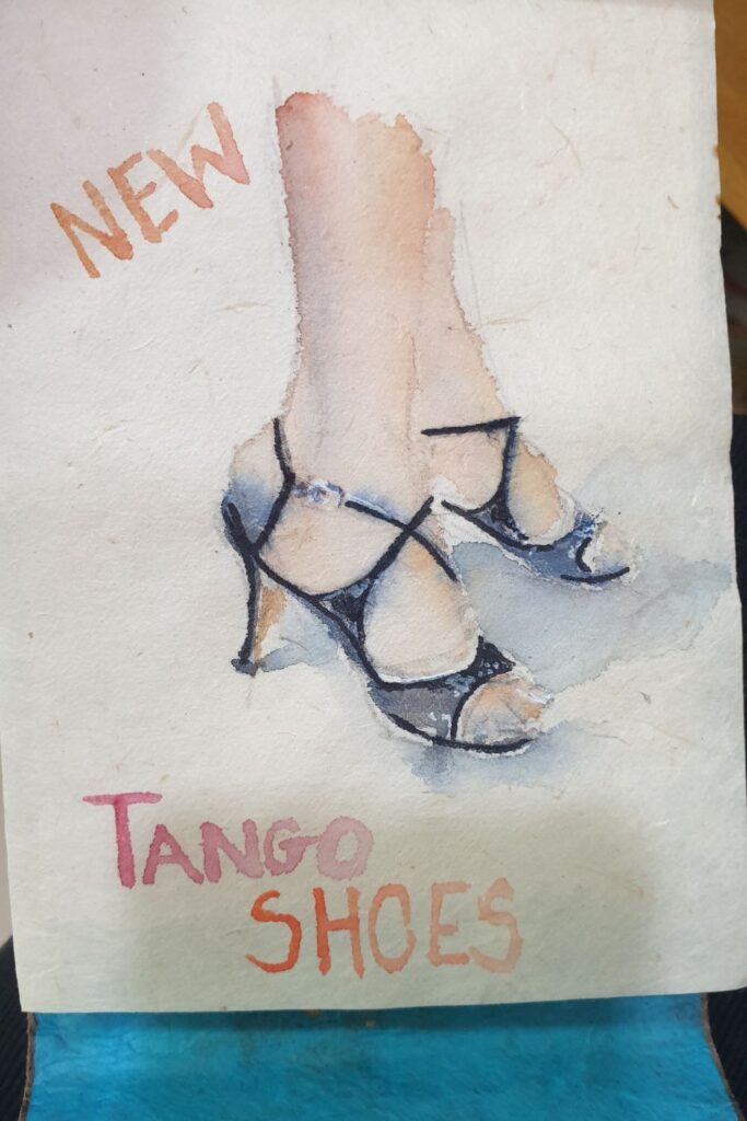 Aquarelle facile : une chaussure à talon