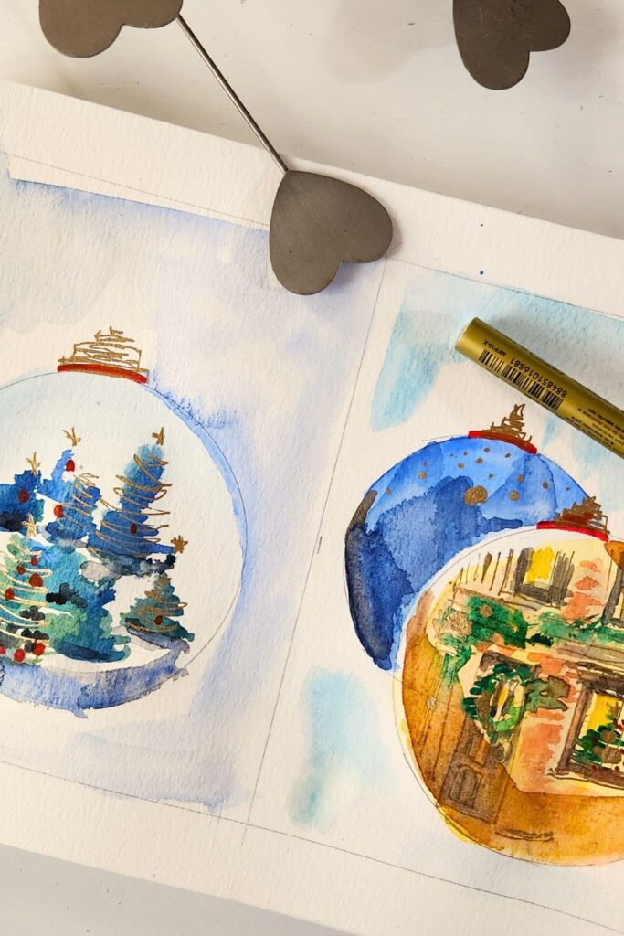 aquarelle simple noel