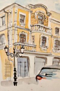 AQUARELLE personnalisee maison